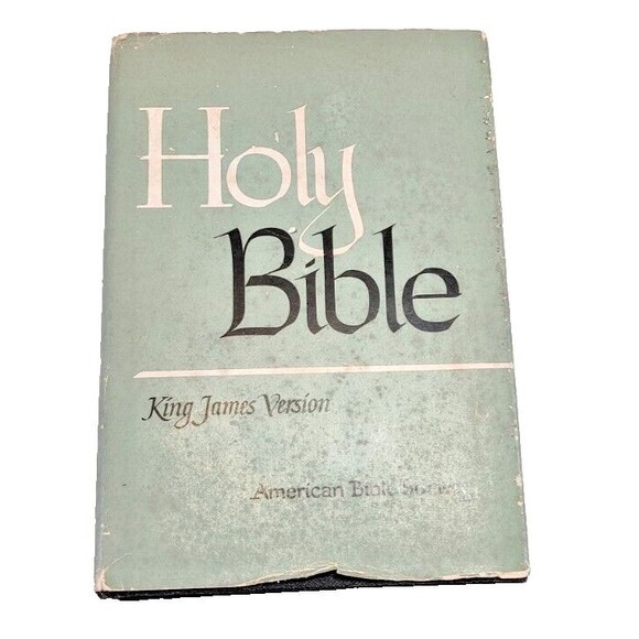 Holy Bible 1957 KJV American Bible Society Hardcover DJ Vintage-Christian - Picture 1 of 12